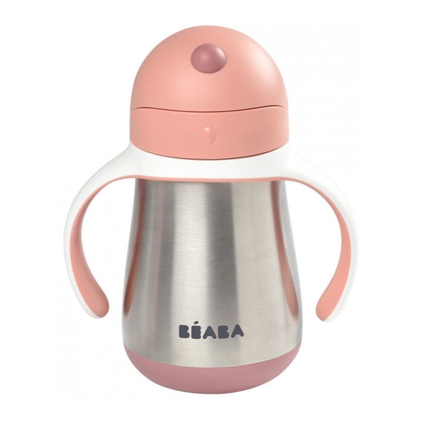 Beaba - Geïsoleerde drinkbeker met rietje 250 ml roze