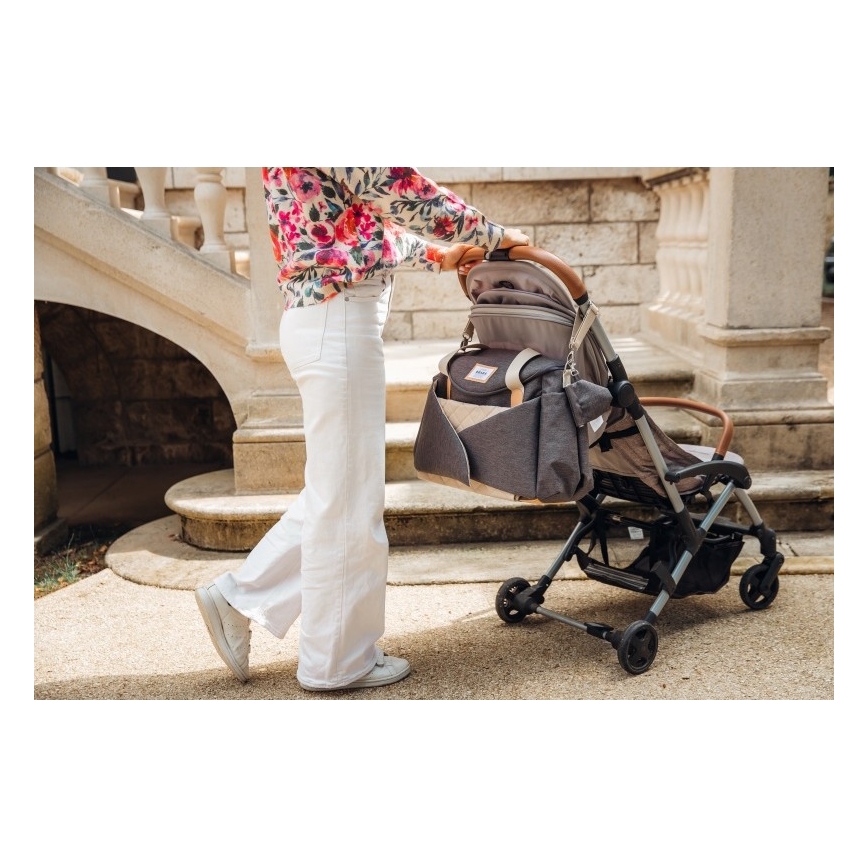 Beaba - Luiertas voor kinderwagen SYDNEY grijs/beige