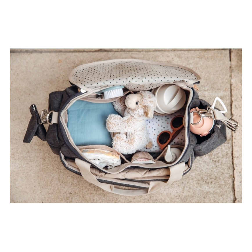 Beaba - Luiertas voor kinderwagen SYDNEY grijs/beige