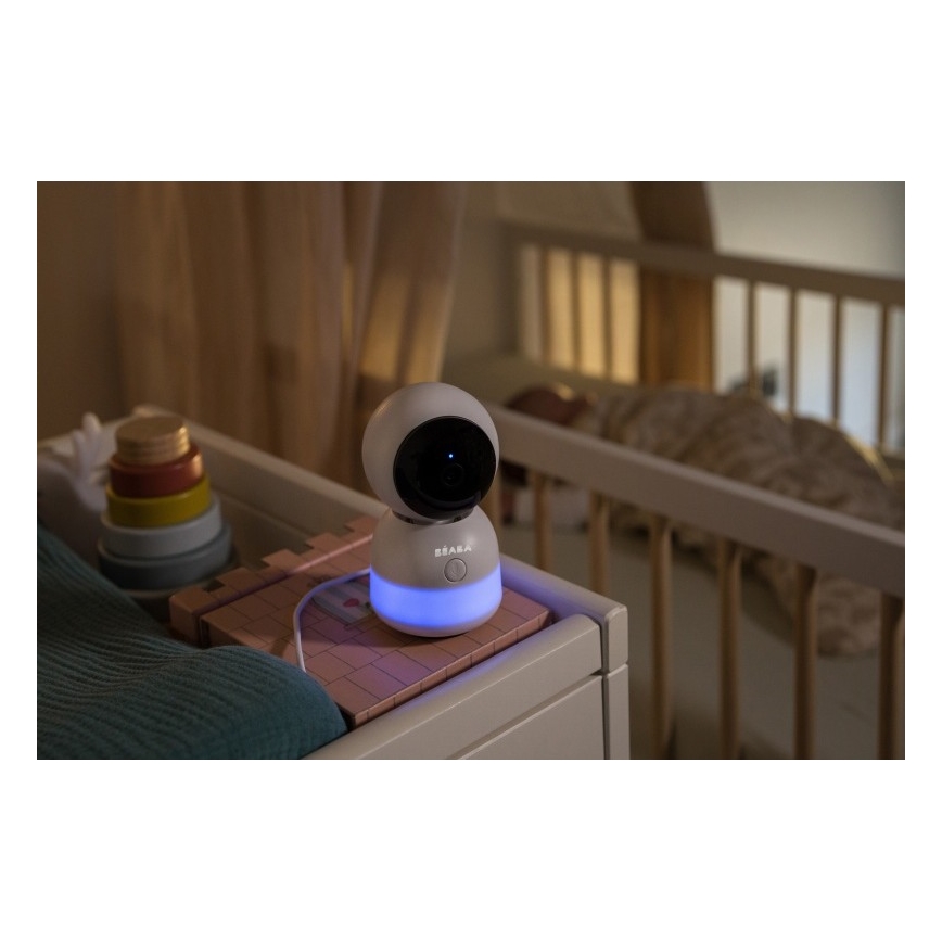 Beaba - Slimme oplaadbare babyfoon met ZEN NIGHT 720p 5V 4000 mAh Wi-Fi wit