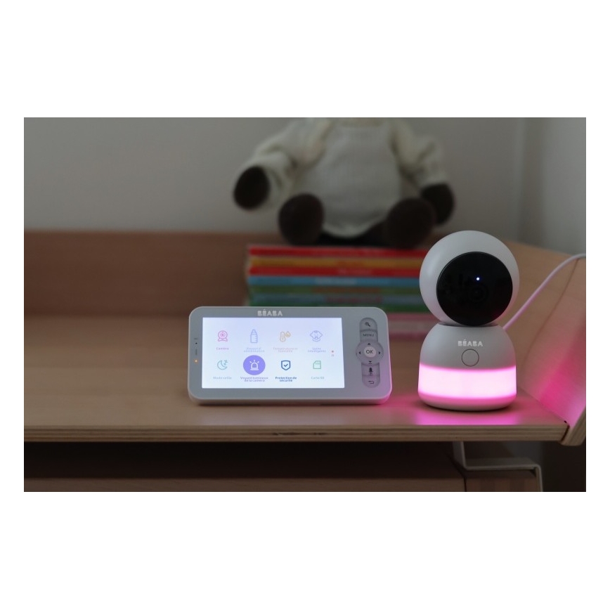 Beaba - Slimme oplaadbare babyfoon met ZEN NIGHT 720p 5V 4000 mAh Wi-Fi wit