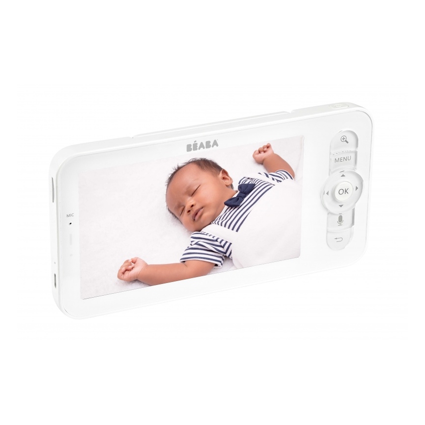 Beaba - Slimme oplaadbare babyfoon met ZEN NIGHT 720p 5V 4000 mAh Wi-Fi wit