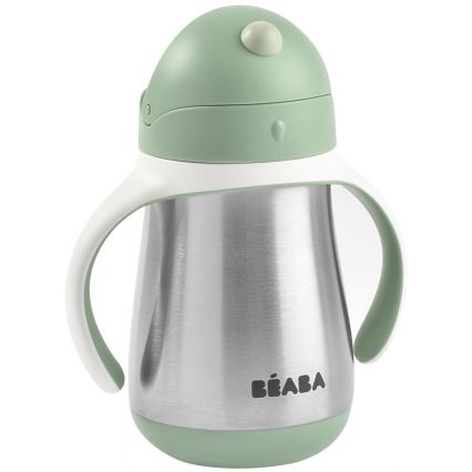 Beaba - Thermisch geïsoleerde drinkbeker met rietje 250 ml groen