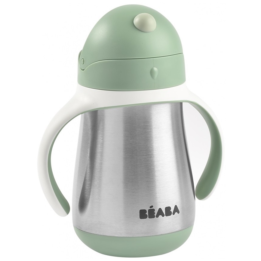 Beaba - Thermisch geïsoleerde drinkbeker met rietje 250 ml groen