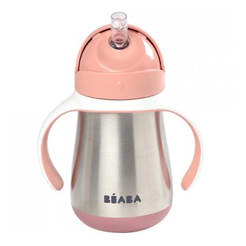 Beaba - Thermisch geïsoleerde drinkbeker met rietje, 250 ml, roze