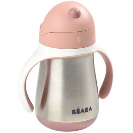 Beaba - Thermisch geïsoleerde drinkbeker met rietje, 250 ml, roze