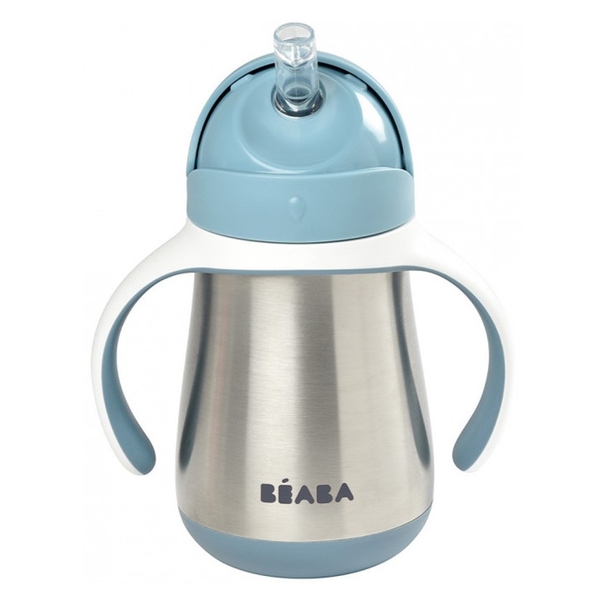 Beaba - Thermo-isolerende mok met rietje 250 ml blauw