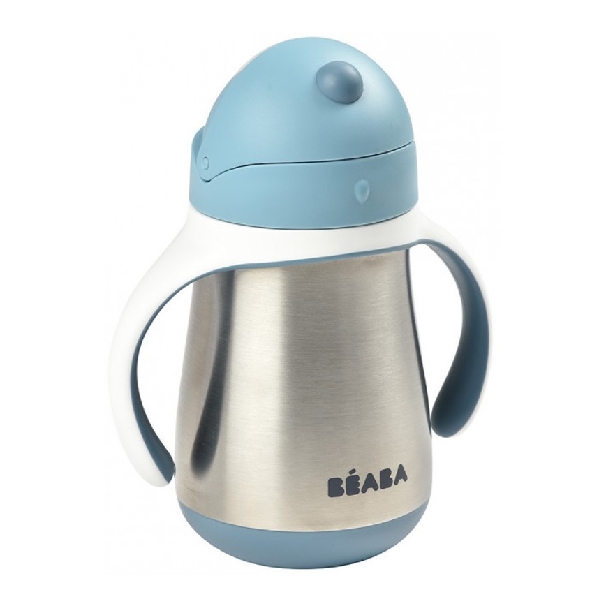 Beaba - Thermo-isolerende mok met rietje 250 ml blauw
