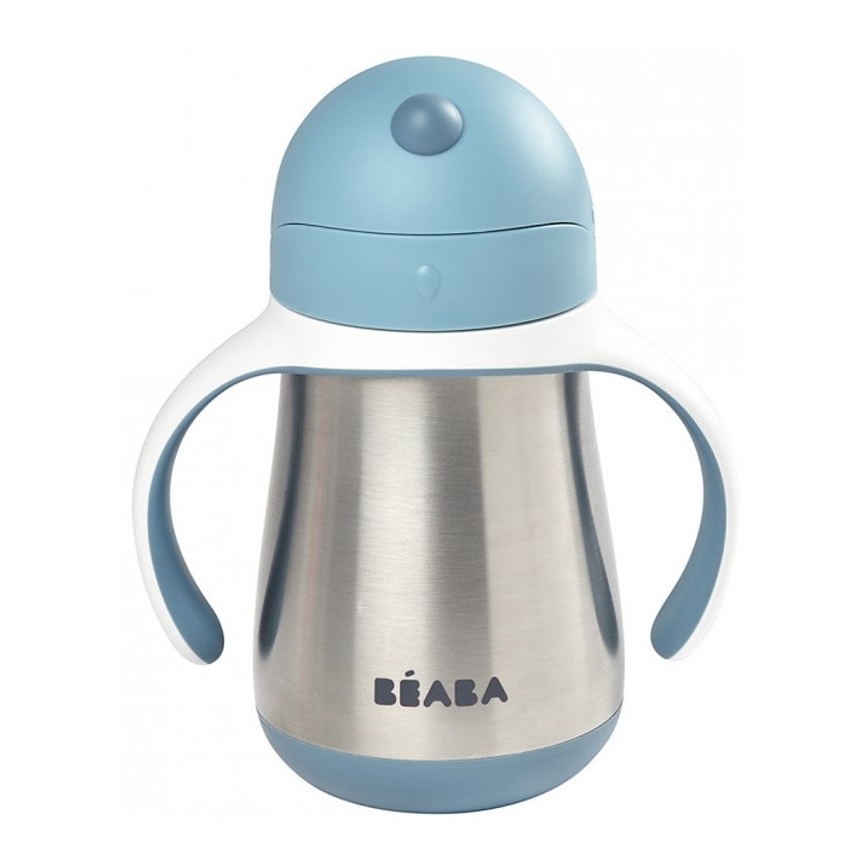 Beaba - Thermo-isolerende mok met rietje 250 ml blauw