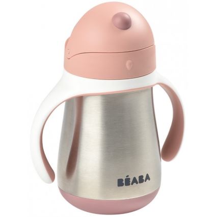 Beaba - Thermo-isolerende mok met rietje 250 ml roze