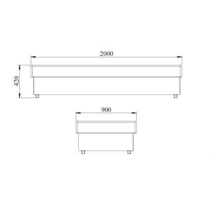 Bed NOE 90x200 met veringmatras en opbergruimte, grijs/zwart