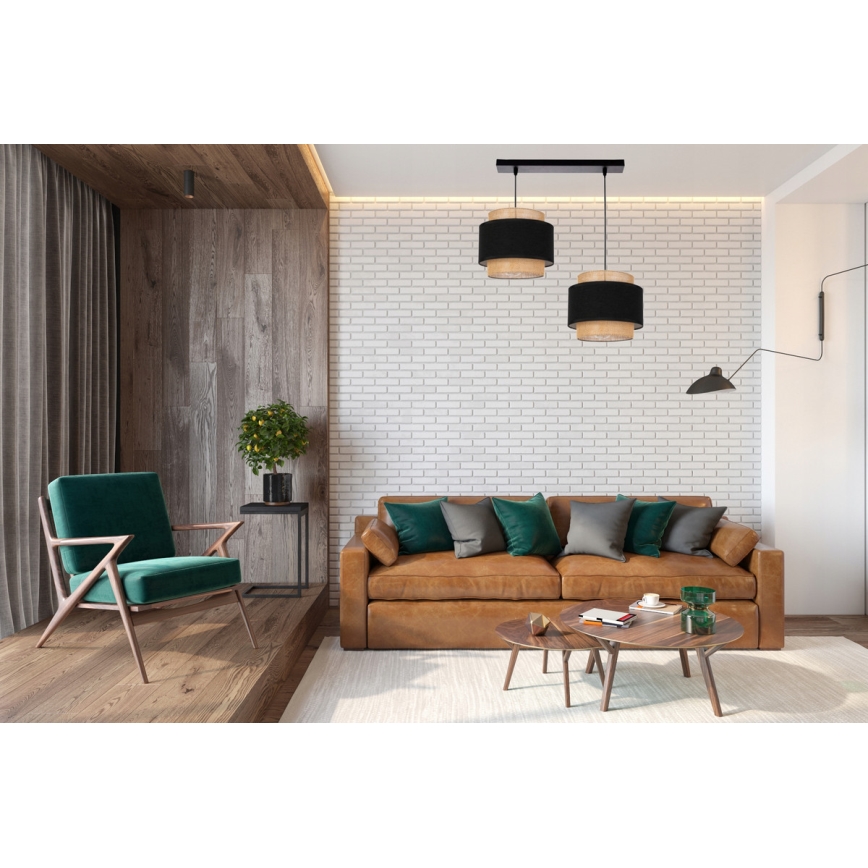Hanglamp aan kabel 2xE27/60W/230V beige