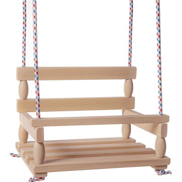Beige houten kinderschommel
