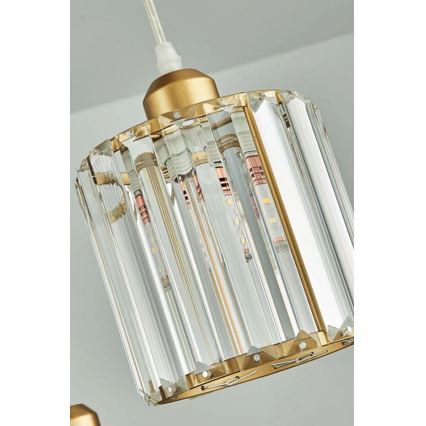 BELLA hanglamp aan snoer, 3x E27/40W/230V, goudkleurig