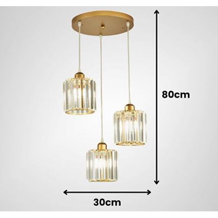 BELLA hanglamp aan snoer, 3x E27/40W/230V, goudkleurig