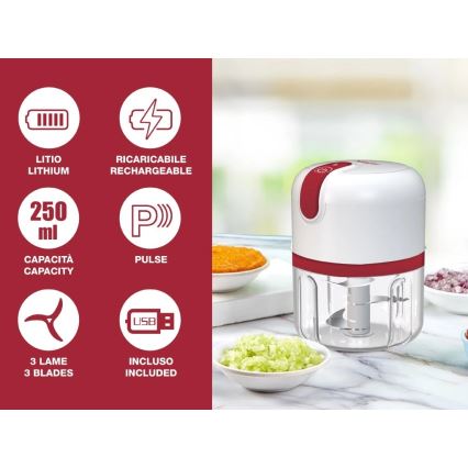 Beper - Oplaadbare hakmolen 30W/5V 1500 mAh 250 ml