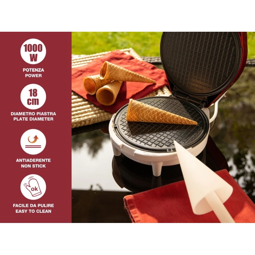 Beper - Wafelijzer 2-in-1 1000 W/230 V rood