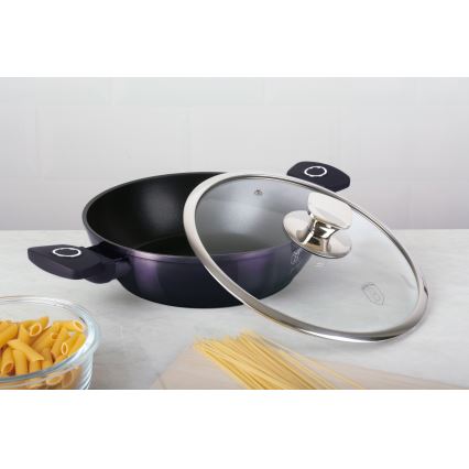 BerlingerHaus - Ondiepe kookpan met titanium oppervlak + deksel 24 cm paars