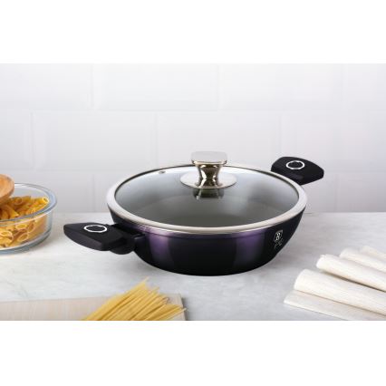 BerlingerHaus - Ondiepe kookpan met titanium oppervlak + deksel 24 cm paars