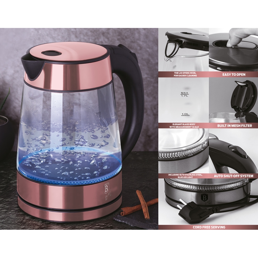 BerlingerHaus - Waterkoker 1,7 l 2200W/230V roestvrij staal/rosé goud