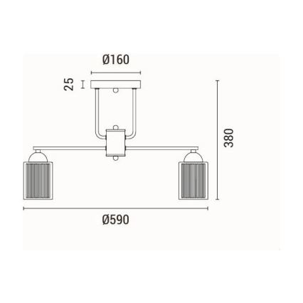 Bevestigde hanglamp 3xE27/60W/230V
