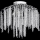 Bevestigde hanglamp 6xE14/60W/230V + 3xLED/3W diameter 54 cm glanzend chroom