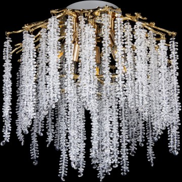 Bevestigde hanglamp 6xE14/60W/230V + 3xLED/3W diameter 54 cm goud