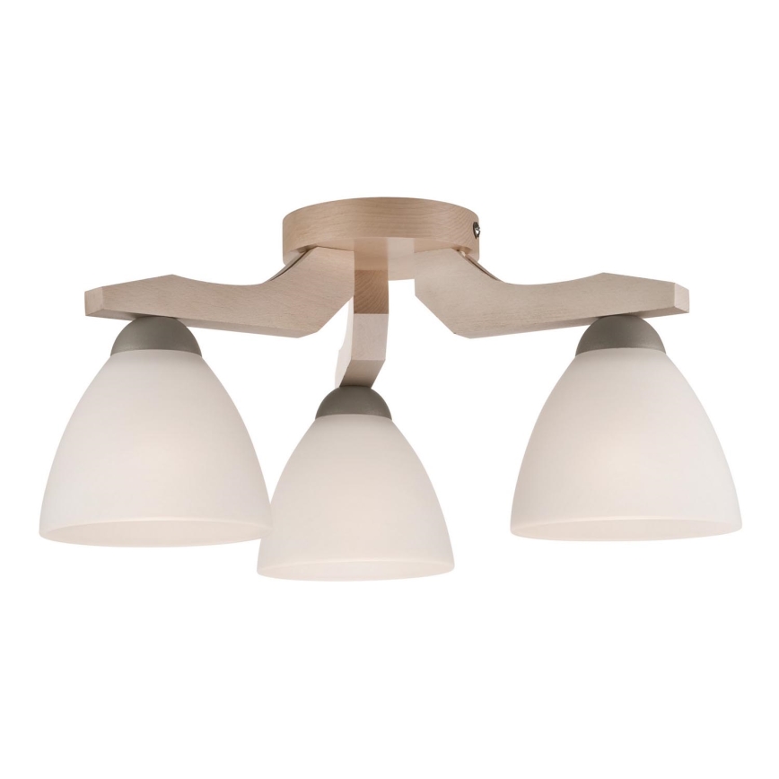 Bevestigde hanglamp ADRIANO 3xE27/60W/230V beuken