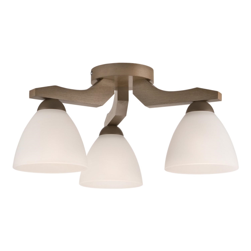 Bevestigde hanglamp ADRIANO 3xE27/60W/230V beuken