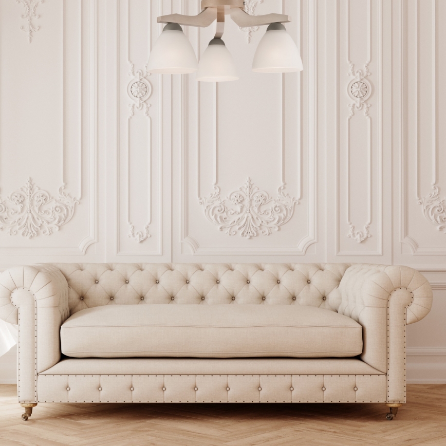 Bevestigde hanglamp ADRIANO 3xE27/60W/230V beuken