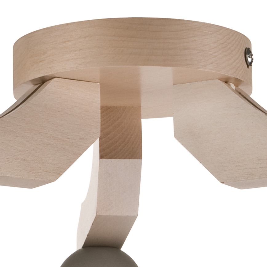 Bevestigde hanglamp ADRIANO 3xE27/60W/230V beuken