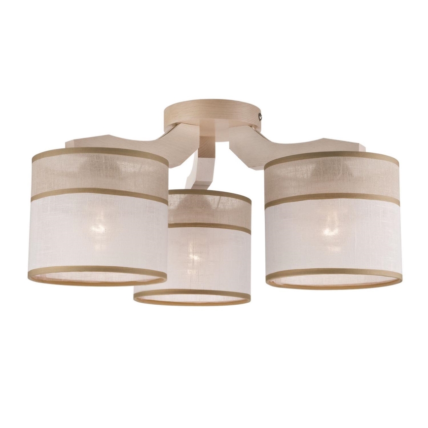 Bevestigde hanglamp ANDREA 3xE27/60W/230V beuken