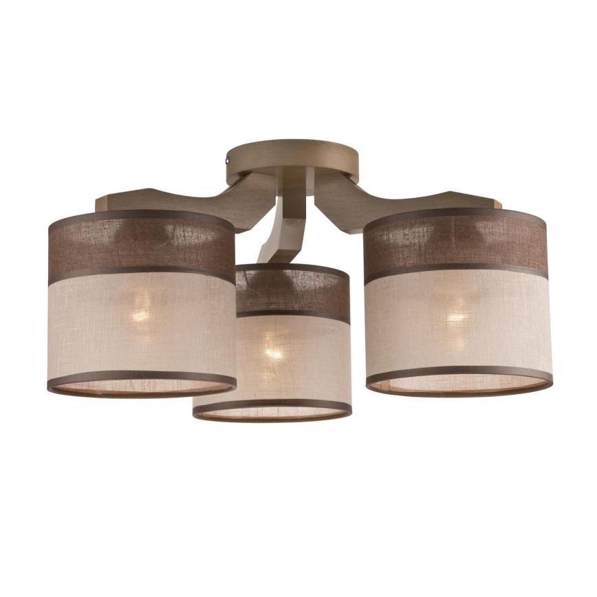 Bevestigde hanglamp ANDREA 3xE27/60W/230V beuken