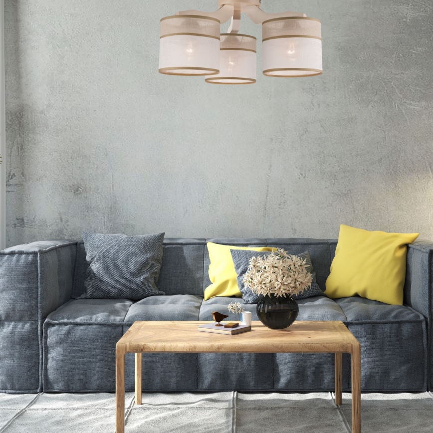 Bevestigde hanglamp ANDREA 3xE27/60W/230V beuken