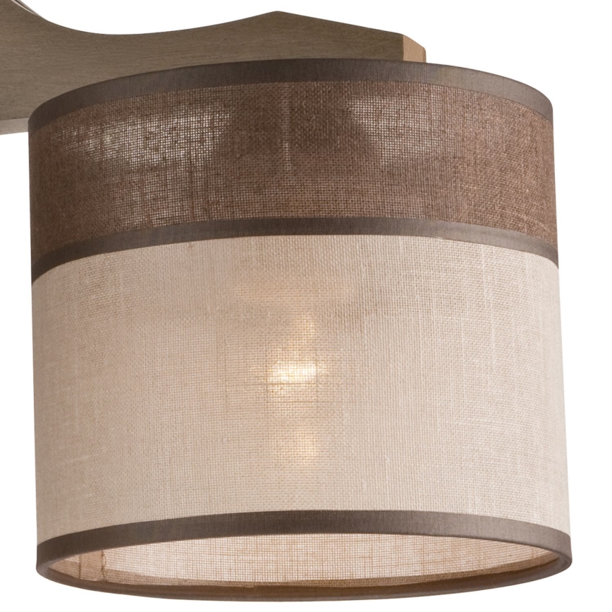 Bevestigde hanglamp ANDREA 3xE27/60W/230V beuken