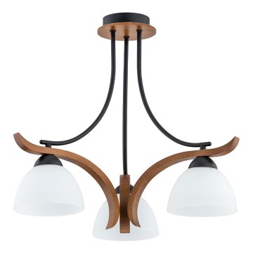 Bevestigde hanglamp BAFIA 3xE27/15W/230V bruin
