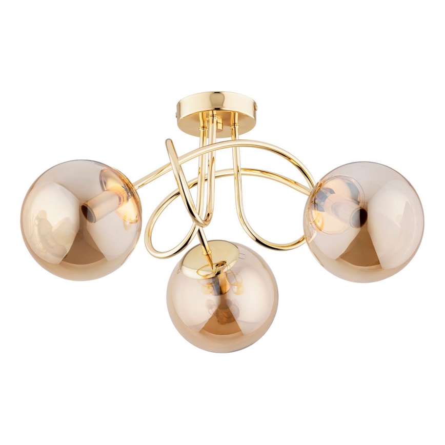 Bevestigde hanglamp BANKO 3xE14/10W/230V goud