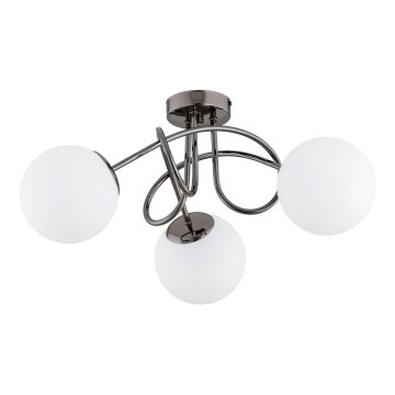 Bevestigde hanglamp BANKO 3xE14/10W/230V zwart glanzend chroom