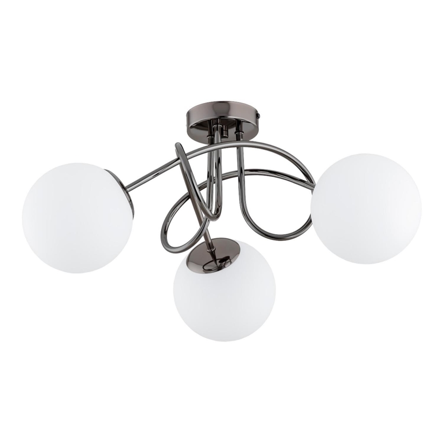Bevestigde hanglamp BANKO 3xE14/10W/230V zwart glanzend chroom