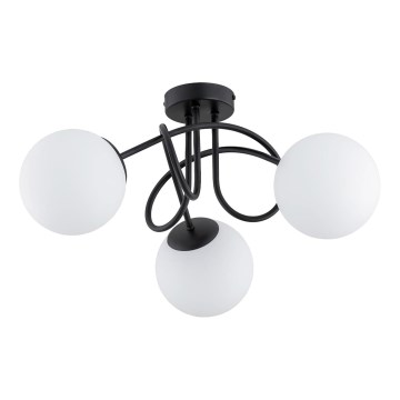 Bevestigde hanglamp BANKO 3xE14/10W/230V zwart