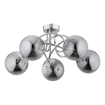 Bevestigde hanglamp BANKO 5xE14/10W/230V glanzend chroom