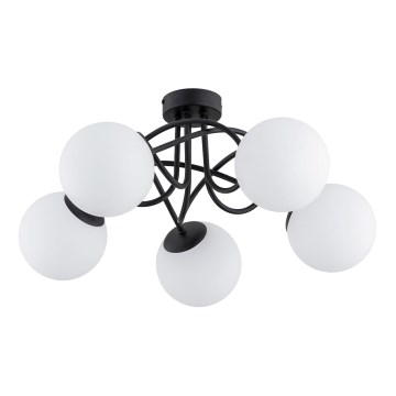 Bevestigde hanglamp BANKO 5xE14/10W/230V zwart