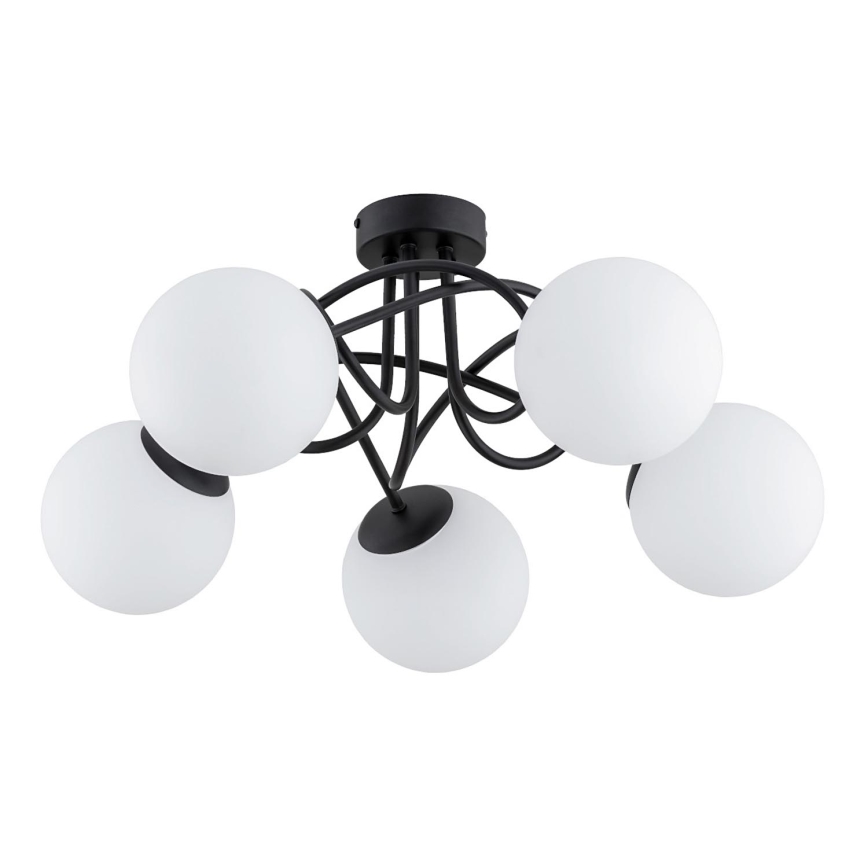 Bevestigde hanglamp BANKO 5xE14/10W/230V zwart