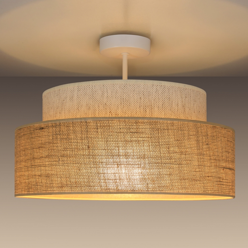 Bevestigde hanglamp BOHO 1xE27/60W/230V crème/beige