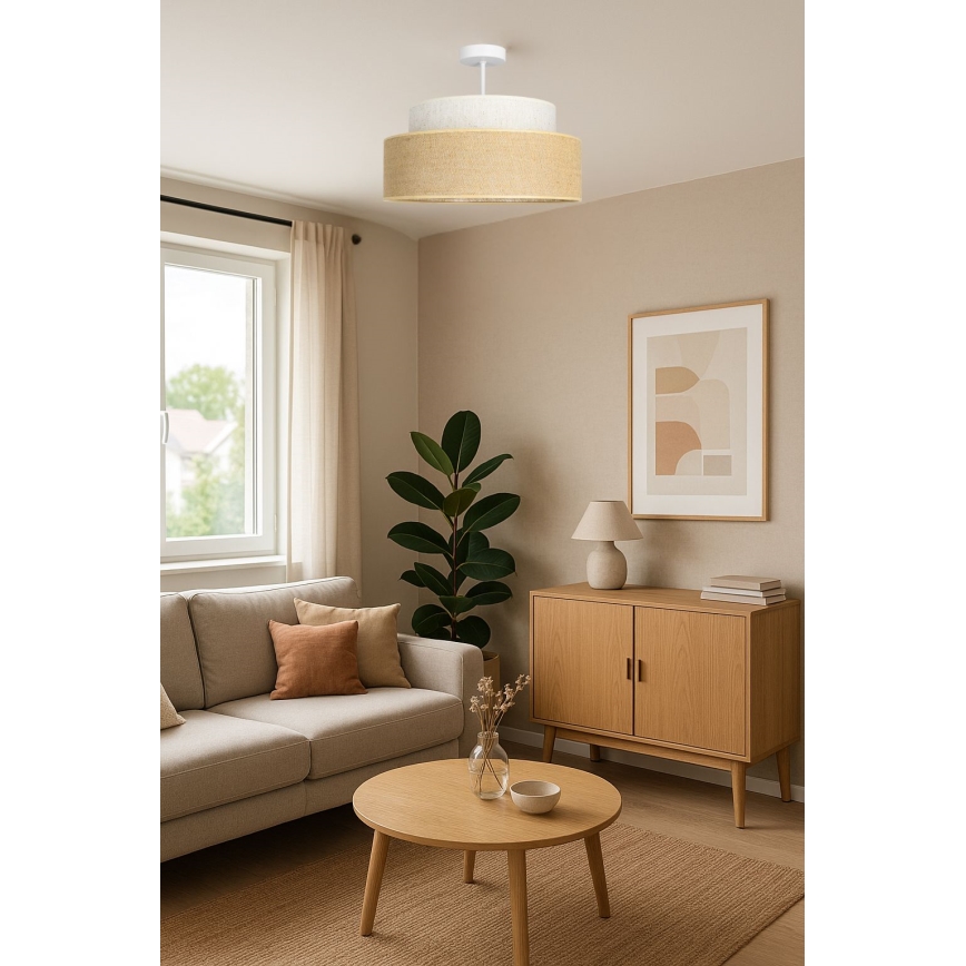 Bevestigde hanglamp BOHO 1xE27/60W/230V crème/beige