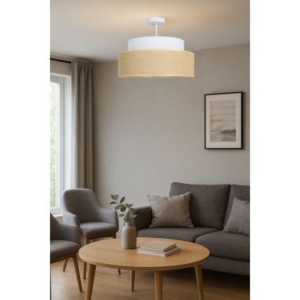 Bevestigde hanglamp BOHO 1xE27/60W/230V crème/beige