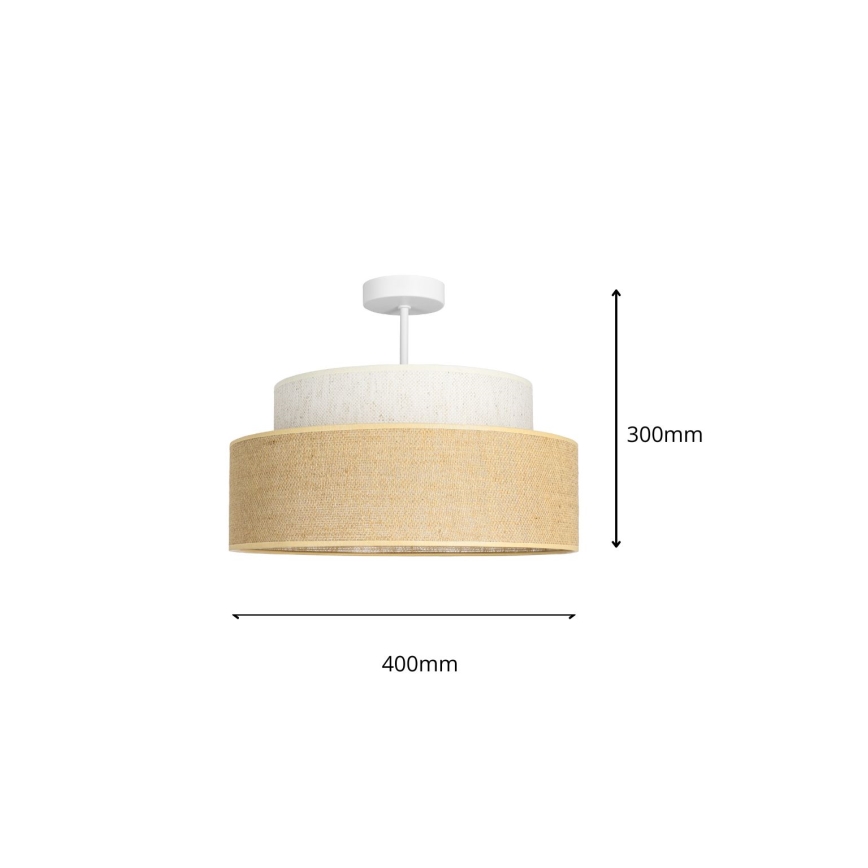 Bevestigde hanglamp BOHO 1xE27/60W/230V crème/beige