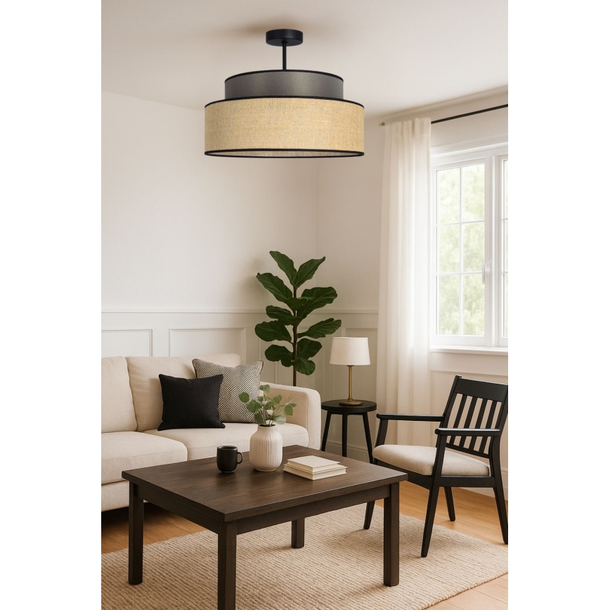 Bevestigde hanglamp BOHO 1xE27/60W/230V diameter 40 cm bruin/beige