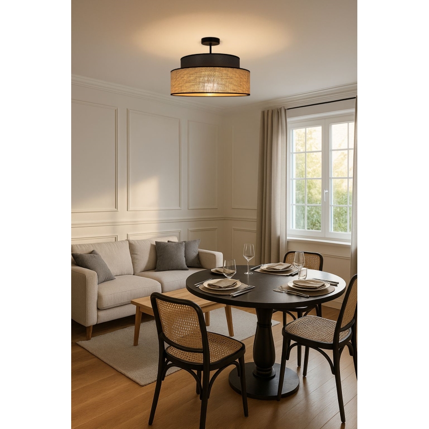 Bevestigde hanglamp BOHO 1xE27/60W/230V diameter 40 cm bruin/beige