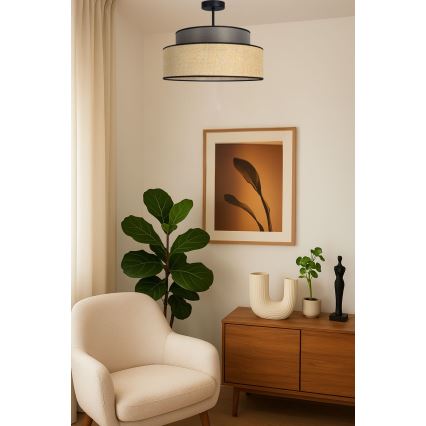 Bevestigde hanglamp BOHO 1xE27/60W/230V diameter 40 cm bruin/beige